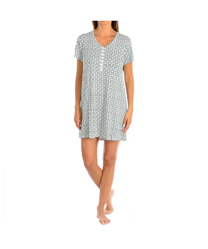 J and J Brothers Womenss Short Sleeve Nightgown JJBDH0811 - White Modal