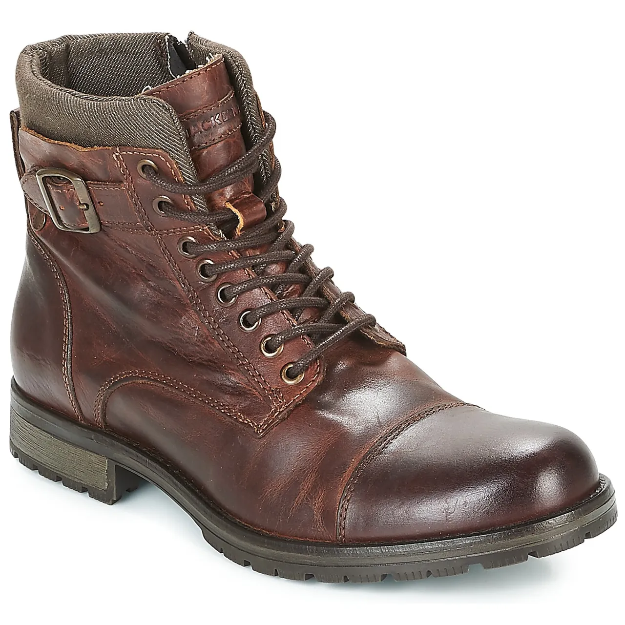 Jack & Jones  ALBANY LEATHER  men's Mid Boots in Brown