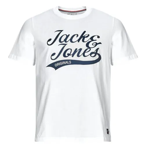 Jack & Jones  JORTREVOR UPSCALE SS TEE CREW NECK  men's T shirt in White