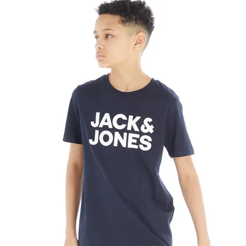 JACK AND JONES Boys Corp Logo T-Shirt Navy Blazer