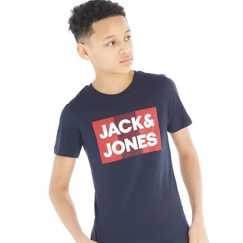JACK AND JONES Boys Corp Logo T-Shirt Navy Blazer
