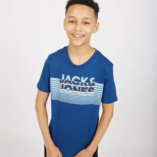 JACK AND JONES Boys Darius T-Shirt Navy Peony