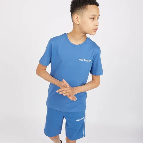 JACK AND JONES Boys Kai T-Shirt And Shorts Set Bright Cobalt