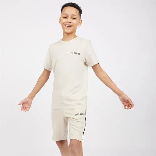 JACK AND JONES Boys Kai T-Shirt And Shorts Set Moonbeam