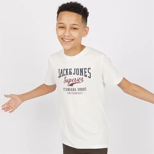 JACK AND JONES Boys Logo T-Shirt Cloud Dancer