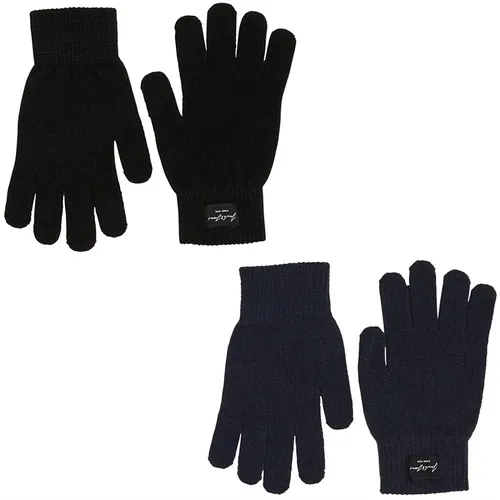 JACK AND JONES Mens Two Pack Gloves Navy Blazer/Black