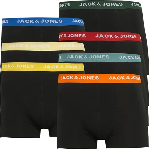 JACK AND JONES Mens Vito Solid Seven Pack Trunks Black