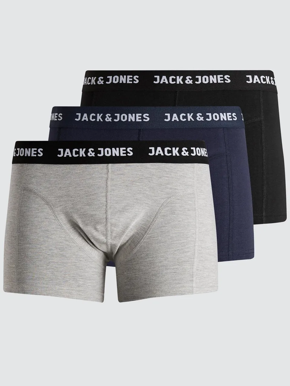 Jack & Jones Black / Bluenight 3-Pack Plain Trunks
