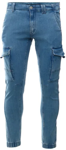 Jack & Jones Blue / Blue Denim Paul Cargo Slim Fit Jeans