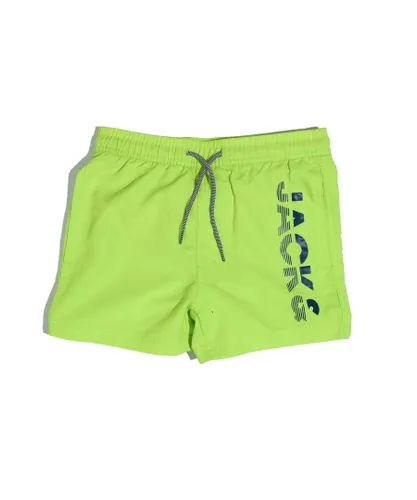 Jack & Jones Boys Boy's Aruba Swim Shorts in Lime - Lime Green