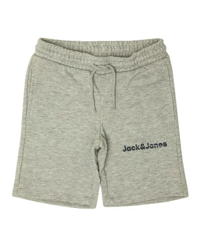 Jack & Jones Boys Boy's Junior Arthur Sweat Jog Short in Grey Cotton