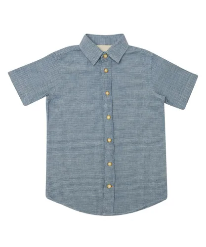 Jack & Jones Boys Boy's Junior Habel Shirt in Blue Cotton