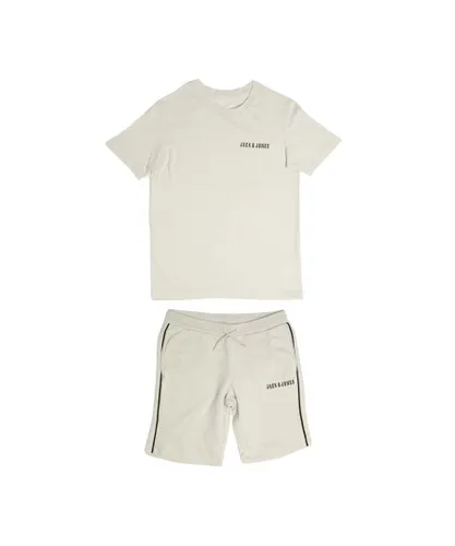 Jack & Jones Boys Boy's Kai T-Shirt & Short Set in Grey Cotton
