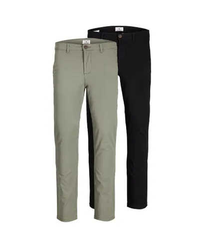 Jack & Jones JACK&JONES Mens Multi-Pack Pants, Marco Paspel Pockets Low Rise Chinos, 2 Pack - Multicolour Cotton
