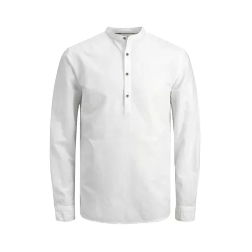 Jack & Jones , Jprblasummer Half Placket Shirt ,White male, Sizes: