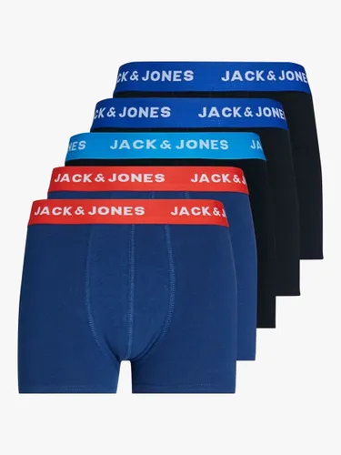 Jack & Jones Kids' Logo Trunks, Pack of 5, Surf The Web - Surf The Web - Male