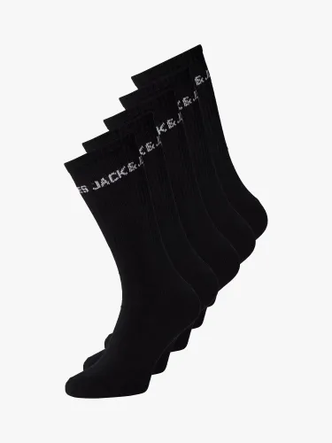 Jack & Jones Kids' Tennis Socks, Pack of 5, Black - Black - Male