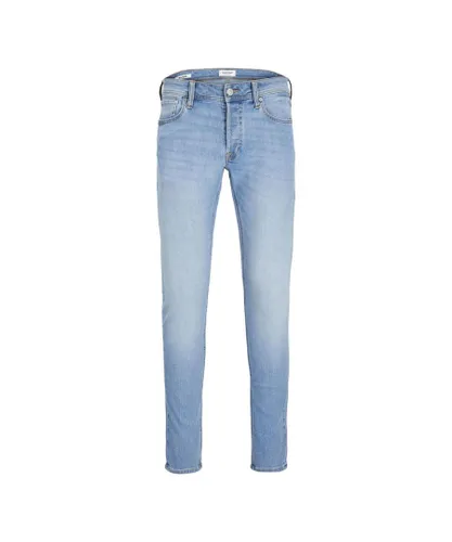 Jack & Jones Mens 330 Glenn Original Slim Fit & Low Rise Denim Jeans for Men - Blue Cotton