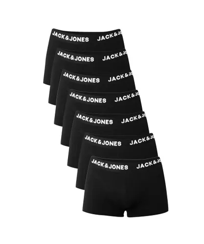Jack & Jones Mens 7 Pack Boxer Shorts - Black Cotton