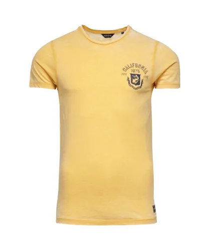 Jack & Jones Mens and Burn Tee O-Neck Yellow T-Shirt Cotton