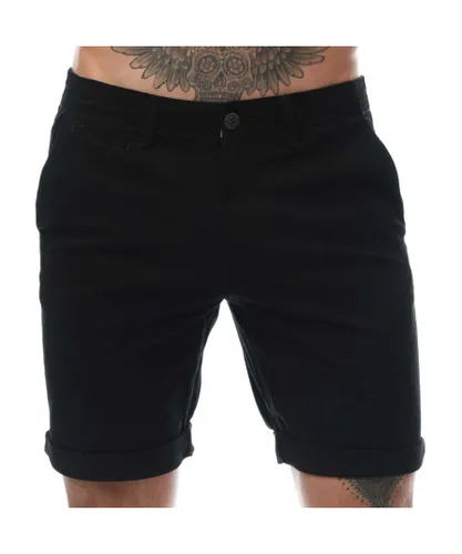 Jack & Jones Mens and Fred Chino Shorts in Black Cotton