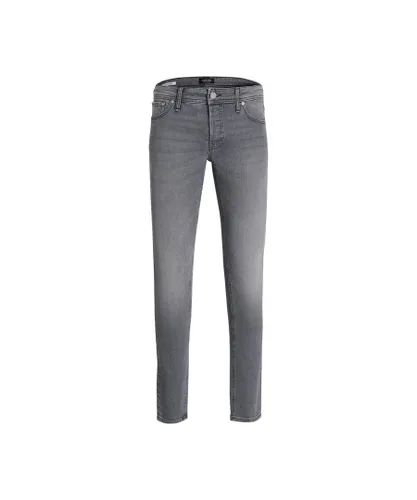Jack & Jones Mens Denim Jeans Slim Fit - Grey Cotton