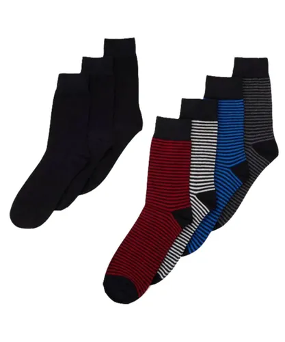 Jack & Jones Mens Jacseb 7 Pack Casual Socks - Red Cotton - One