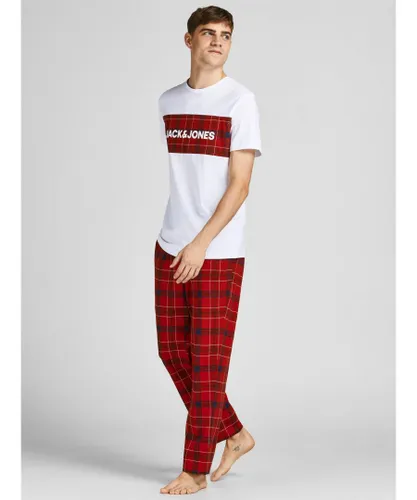 Jack & Jones Mens Pyjamas Loungewear Set - Red