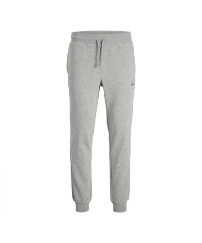 Jack & Jones Mens Regular Fit Cotton Made Sweatpants with Ribbed cuffs - Light Grey