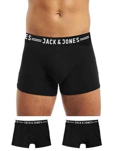 JACK & JONES Mens Sense Boxer Shorts - Black/Black/White -