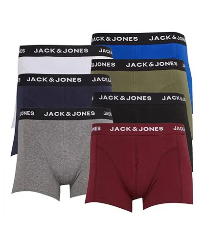 Jack & Jones Mens Shorts, Underwear, Multipack Trunks - Multicolour Cotton