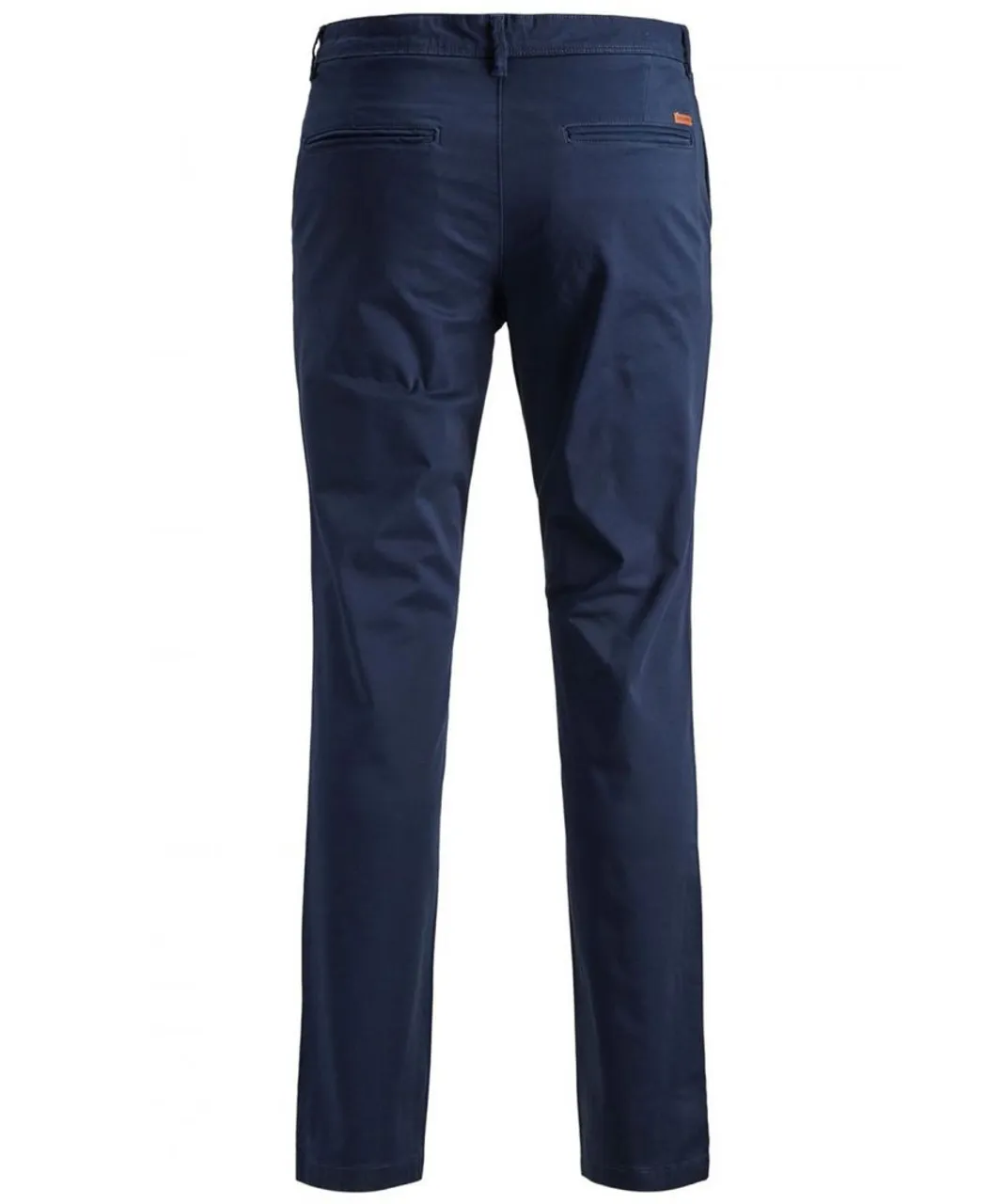 Jack & Jones Mens slim fit chinos with zip fastening and front and back pockets - Blue Cotton