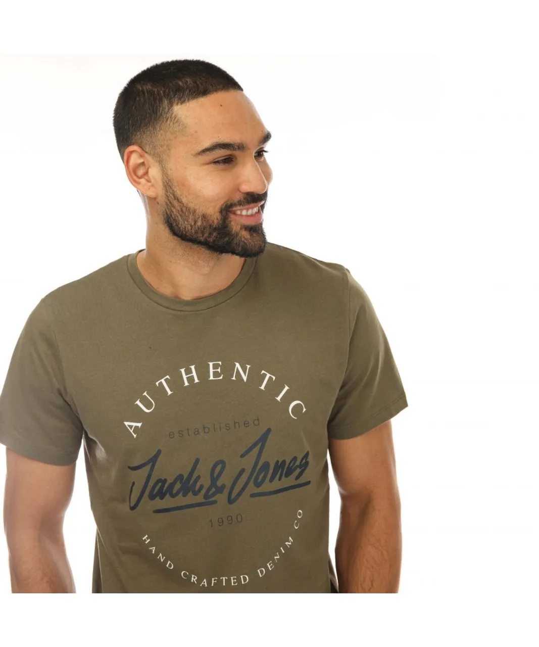 Jack & Jones Mens Urban 5 Pack Crew T-Shirts in Multi colour - Multicolour Cotton