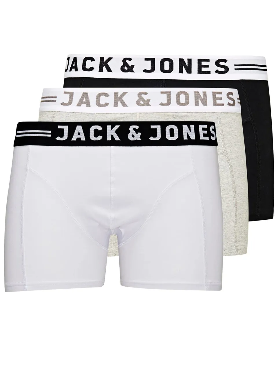 JACK & JONES Sense Boxers - Light Grey/Black/White - X Large