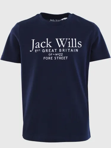 Jack Wills Navy Junior Script Printed T-Shirt