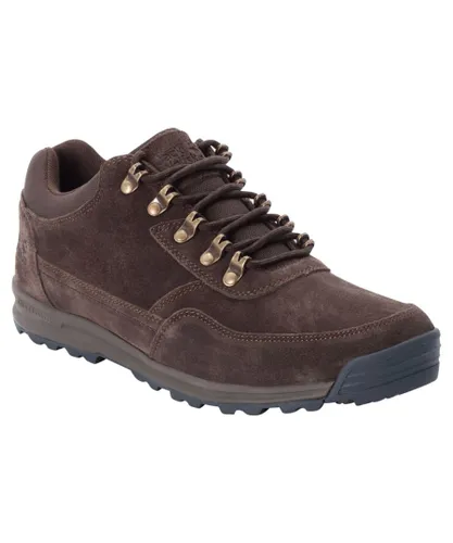 Jack Wolfskin Mens Hikestar Low Lace Up Walking Shoes - Brown Rubber