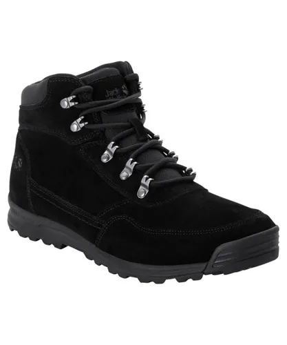Jack Wolfskin Mens Hikestar Mid Suede Leather Walking Boots - Black