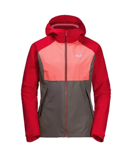 Jack Wolfskin Mount Isa 3in1 Womens Pink Jacket - Red Textile