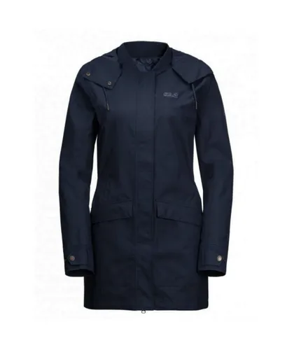 Jack Wolfskin Rocky River Womens Navy Parka Jacket - Blue Textile