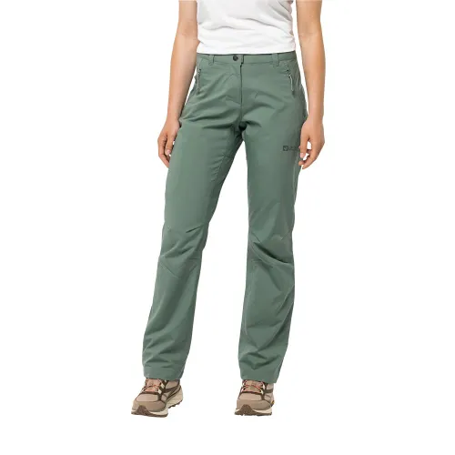 Jack Wolfskin Womens Active Track Walking Trousers (Picnic Green)