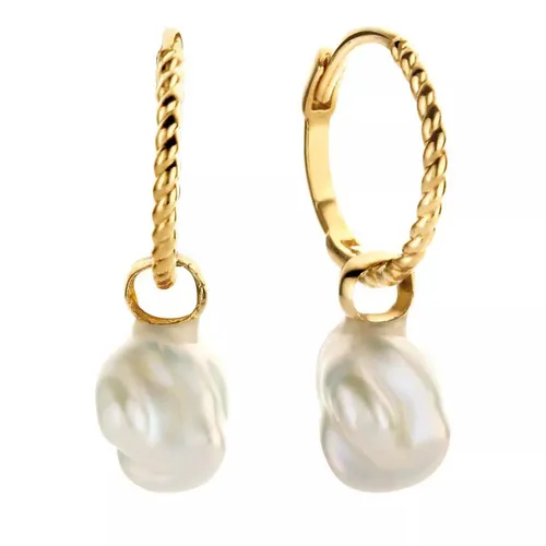 Jackie Gold Earrings - Jackie Pearl of Mar. Hoops - gold - Earrings for ladies