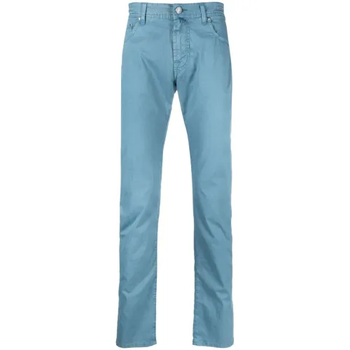 Jacob Cohën , Classic Straight Leg Slim-fit Jeans ,Blue male, Sizes:
