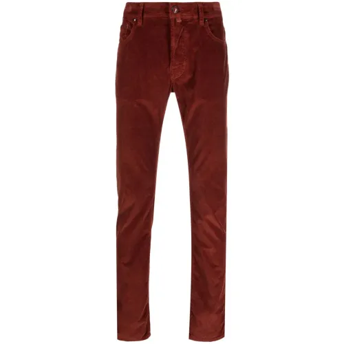 Jacob Cohën , Handmade Bard Corduroy Pants ,Red male, Sizes: