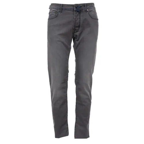 Jacob Cohën , Jacob Cohën, Jeans, Men, Gray, Straight Jeans, Model 5 Belturabottone ,Gray male, Sizes:
