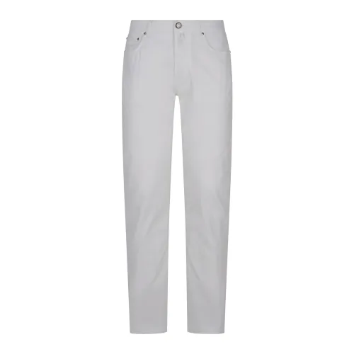 Jacob Cohën , Slim Fit 5 Pocket Trousers ,White male, Sizes: