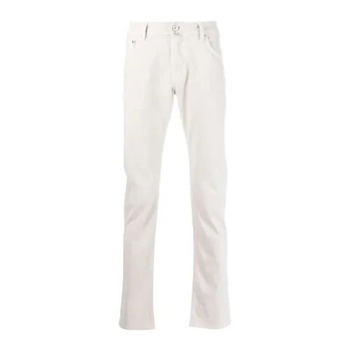Jacob Cohën , White Scarf-Detail Jeans ,White male, Sizes: