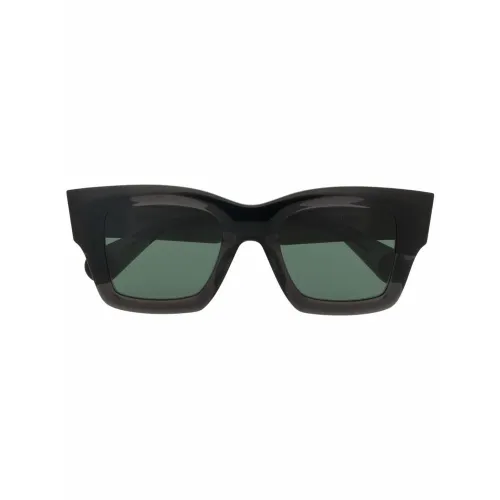 Jacquemus , Black Rectangle Sunglasses with Green Lenses ,Black male, Sizes: ONE