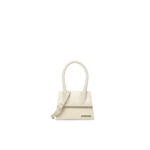 Jacquemus , Leather Handbag with Magnetic Flap Closure ,White female, Sizes: ONE SIZE