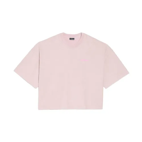 Jacquemus , Short Sleeve Pink Cotton T-Shirt ,Pink male, Sizes: