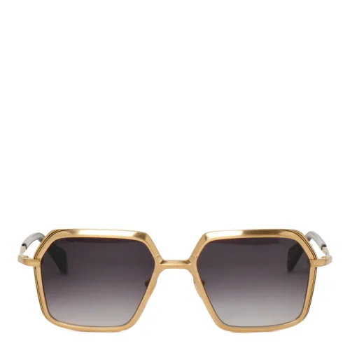 Jacques Marie Mage , Gold Ugo Sunglasses with Black Gradient Lenses ,Beige unisex, Sizes: ONE